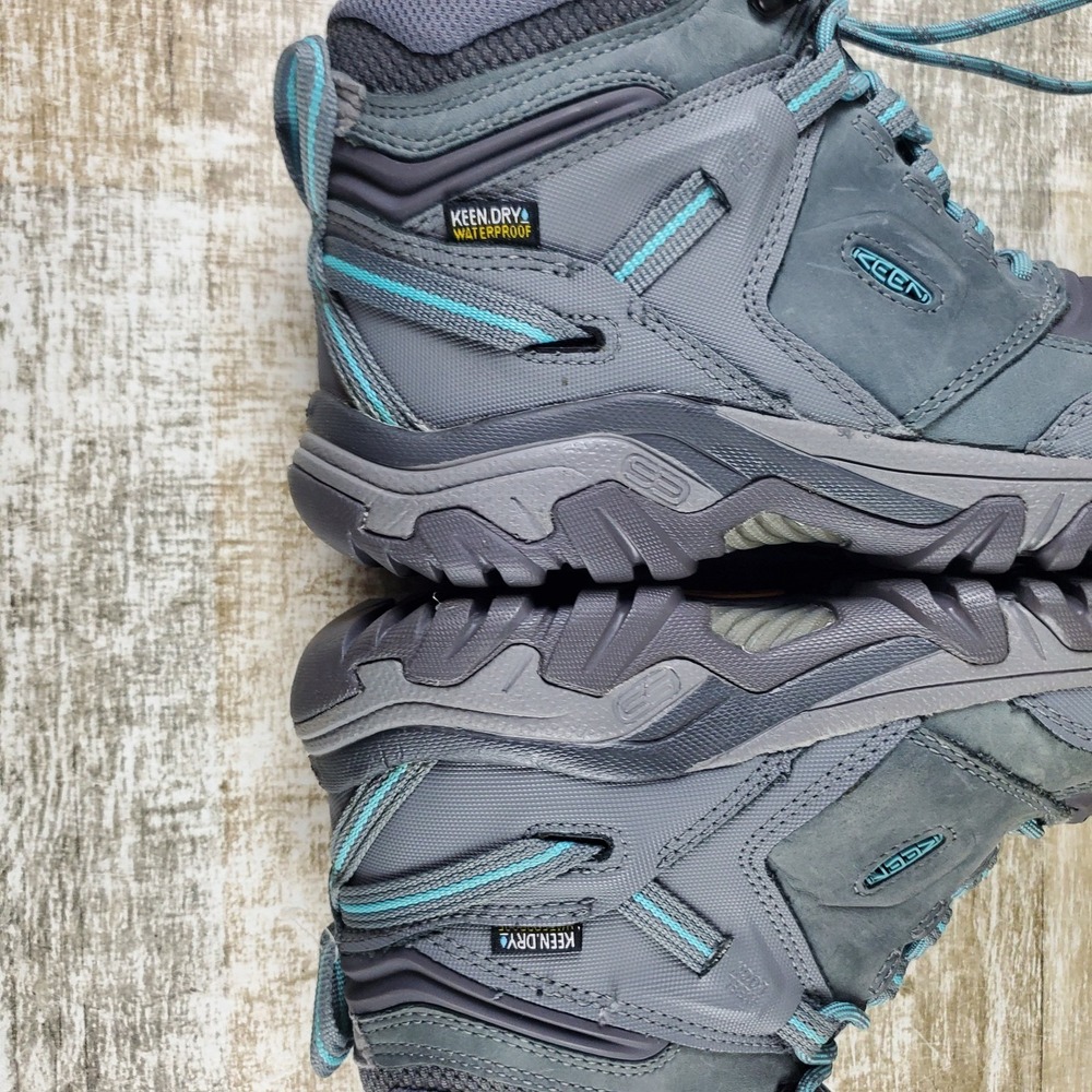 Keen Ridge Flex Mid Womens Hiking Boots Sz 10 Steel Gray Porcelain Waterproof - Picture 8 of 12